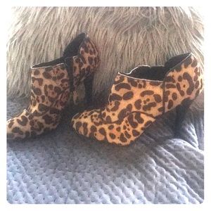 NEW Leather Leopard Booties